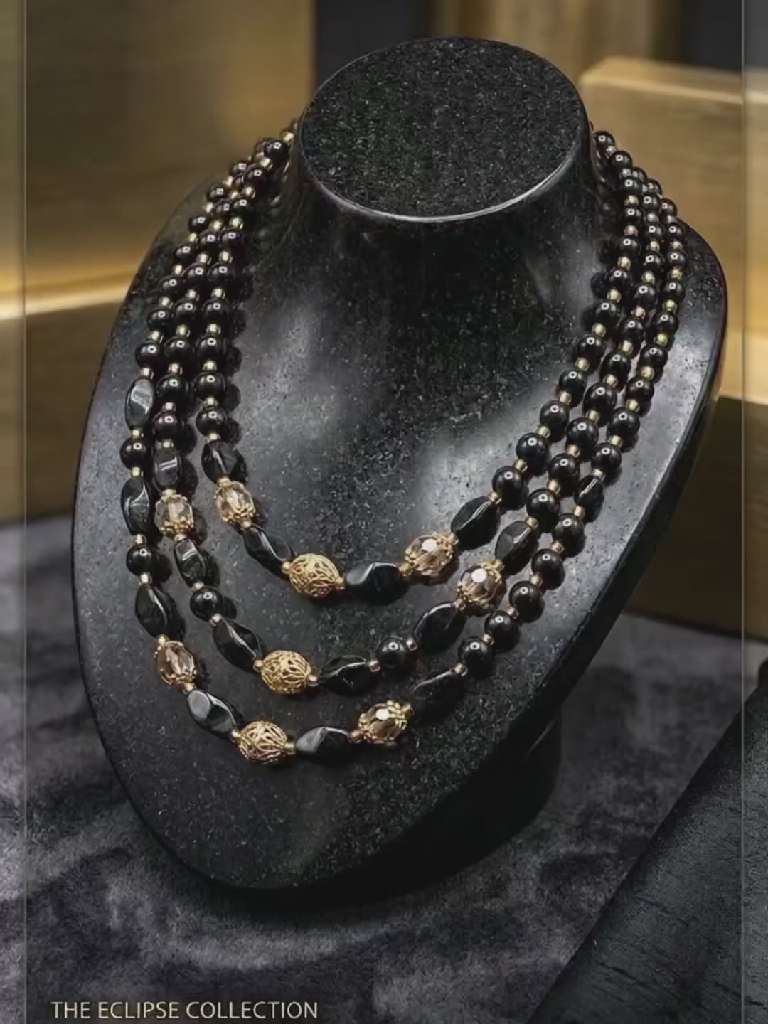 Multi-layered Obsidian Necklace