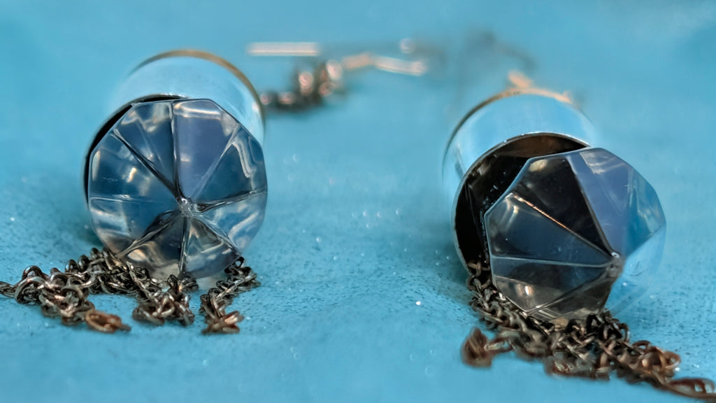 Silver Chandelier Bullet Earings