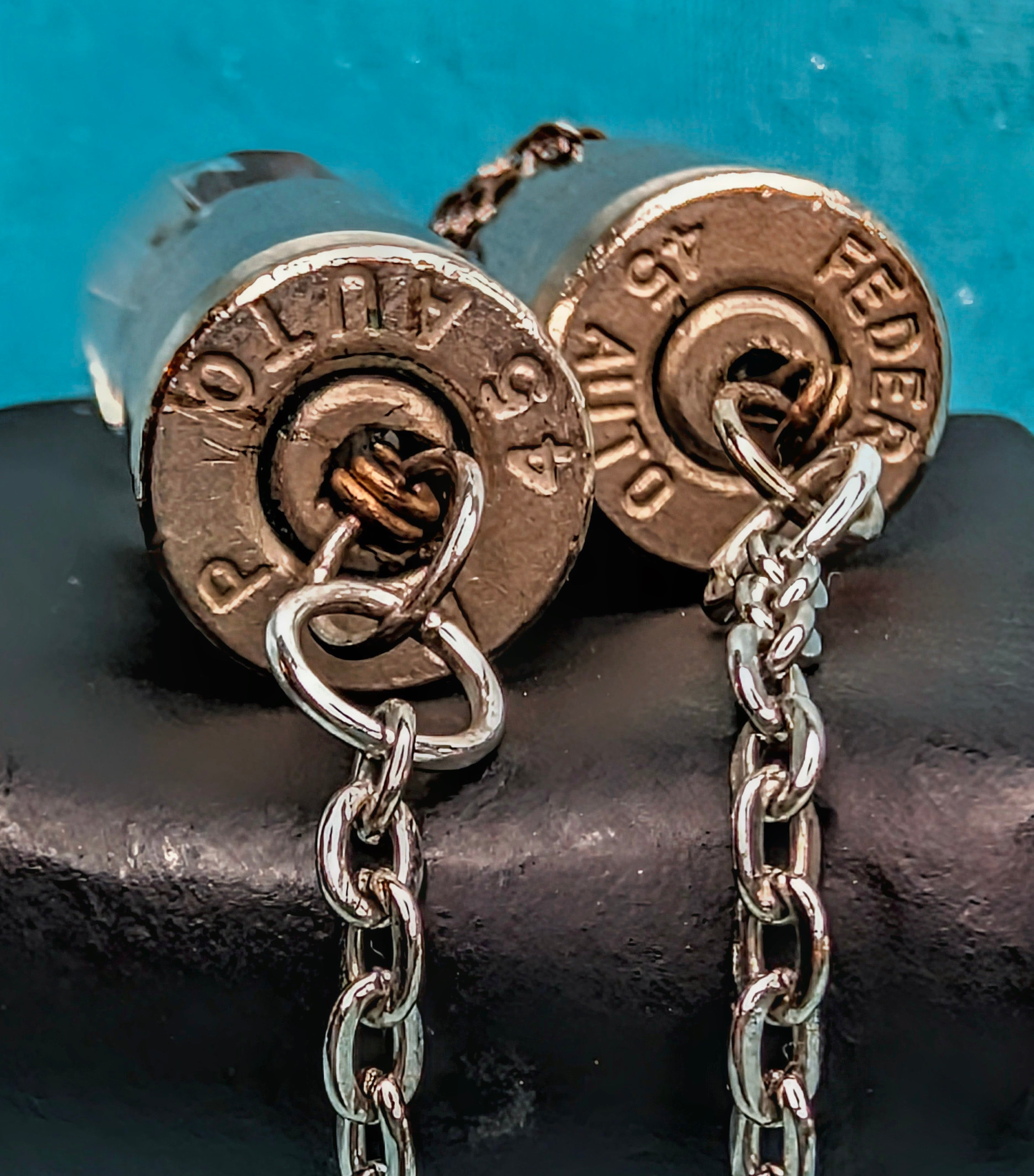 Silver Chandelier Bullet Earings