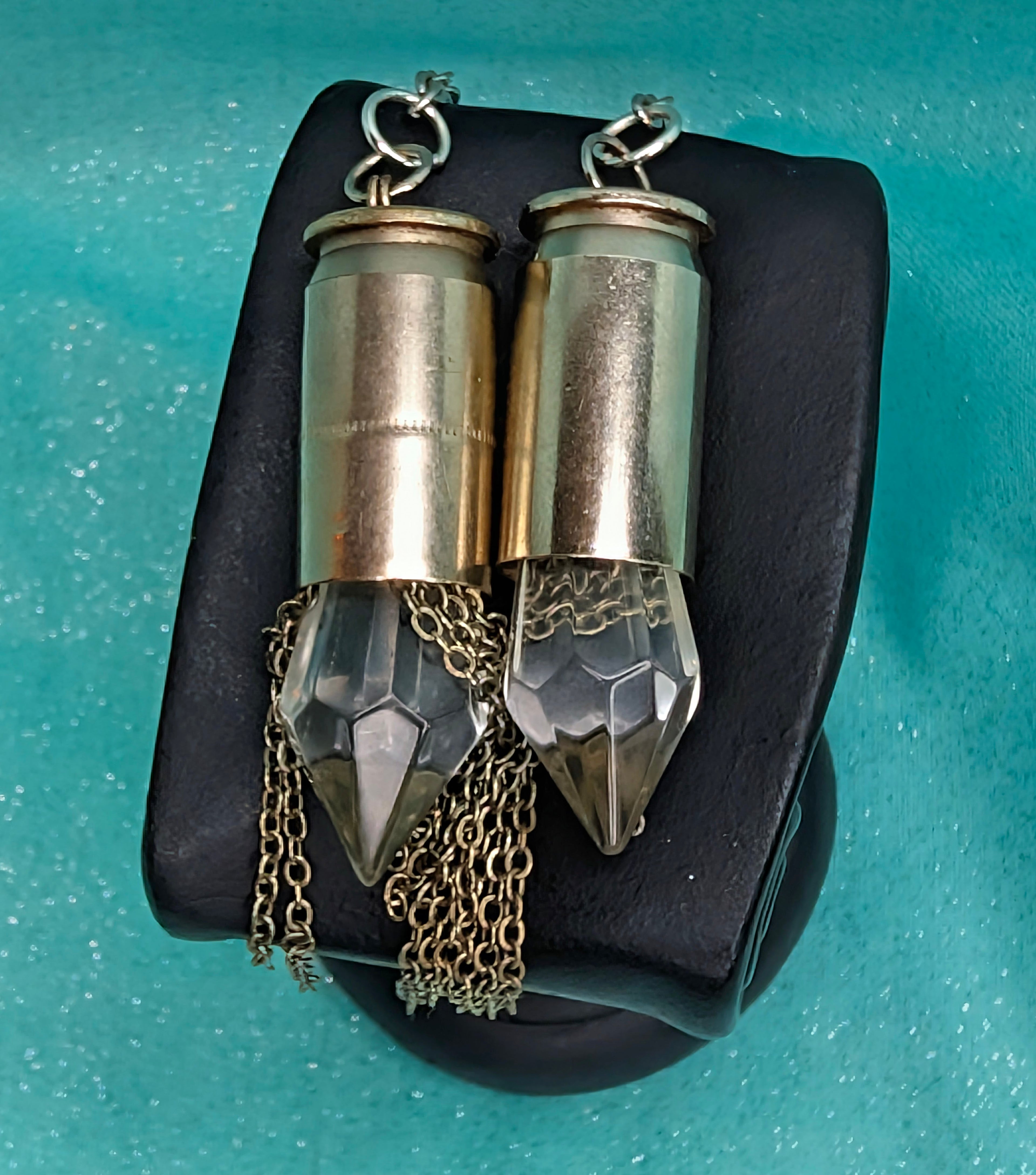 Silver Chandelier Bullet Earings