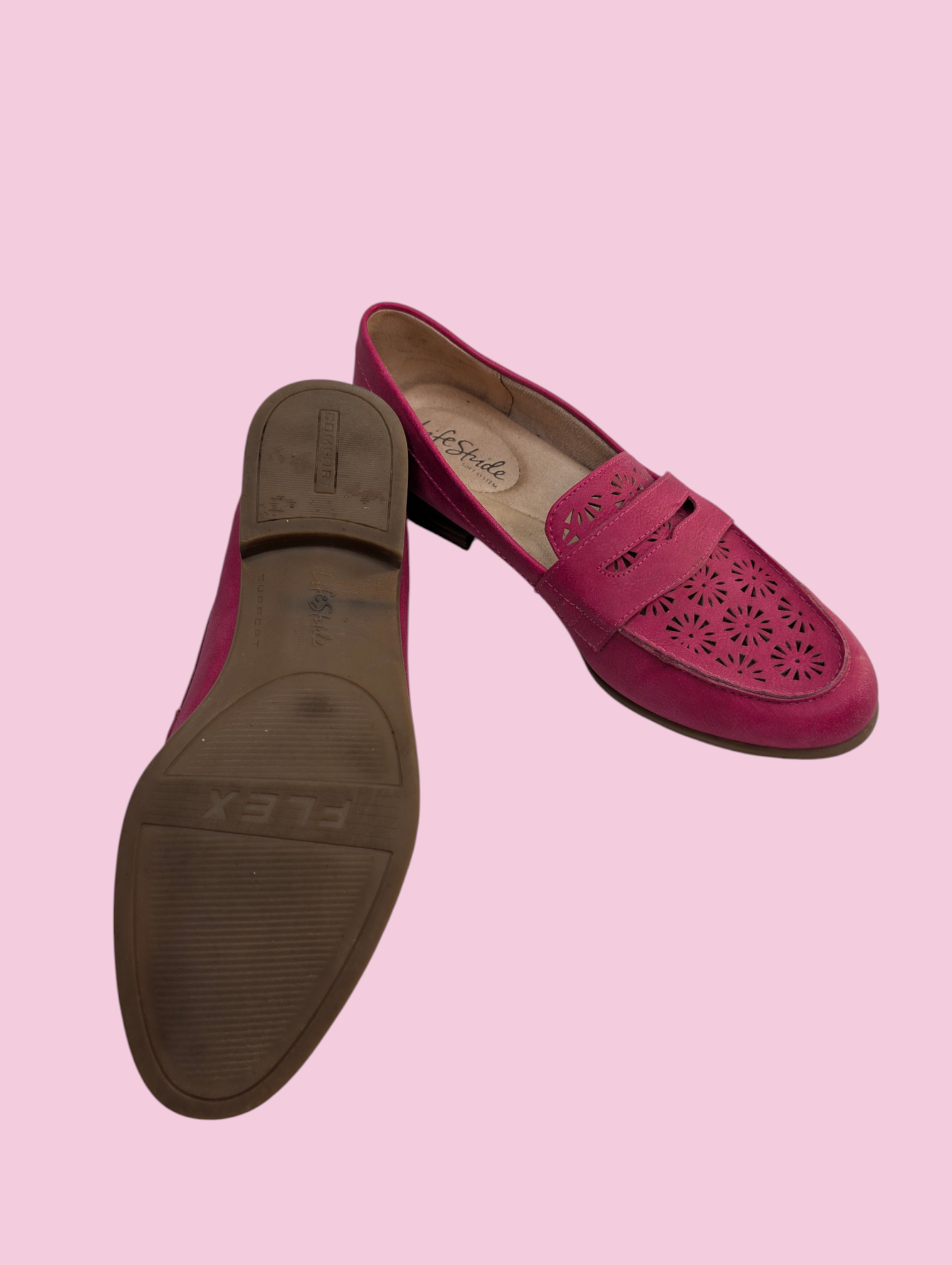 Pink Suede Loafers