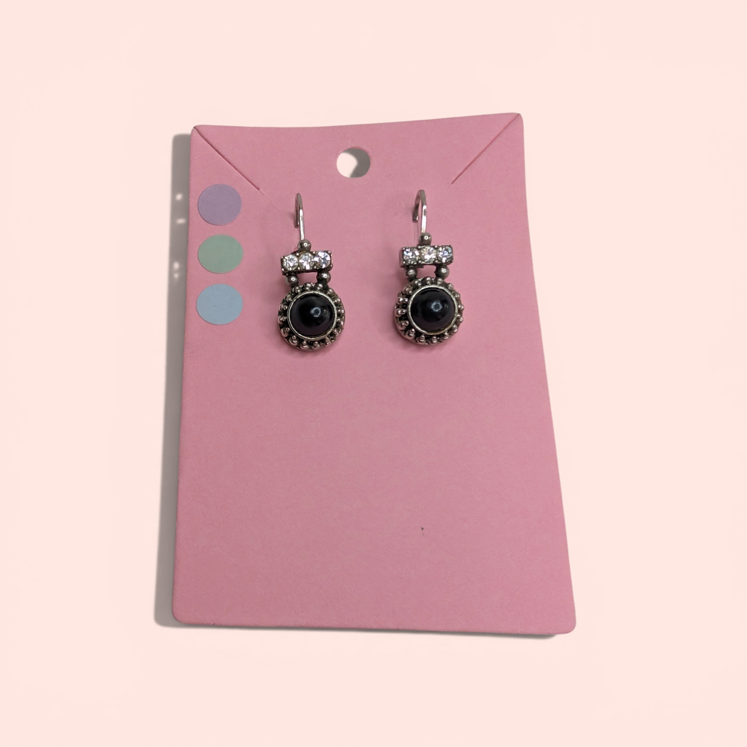 Vintage Brighton Silver & Onyx Earings