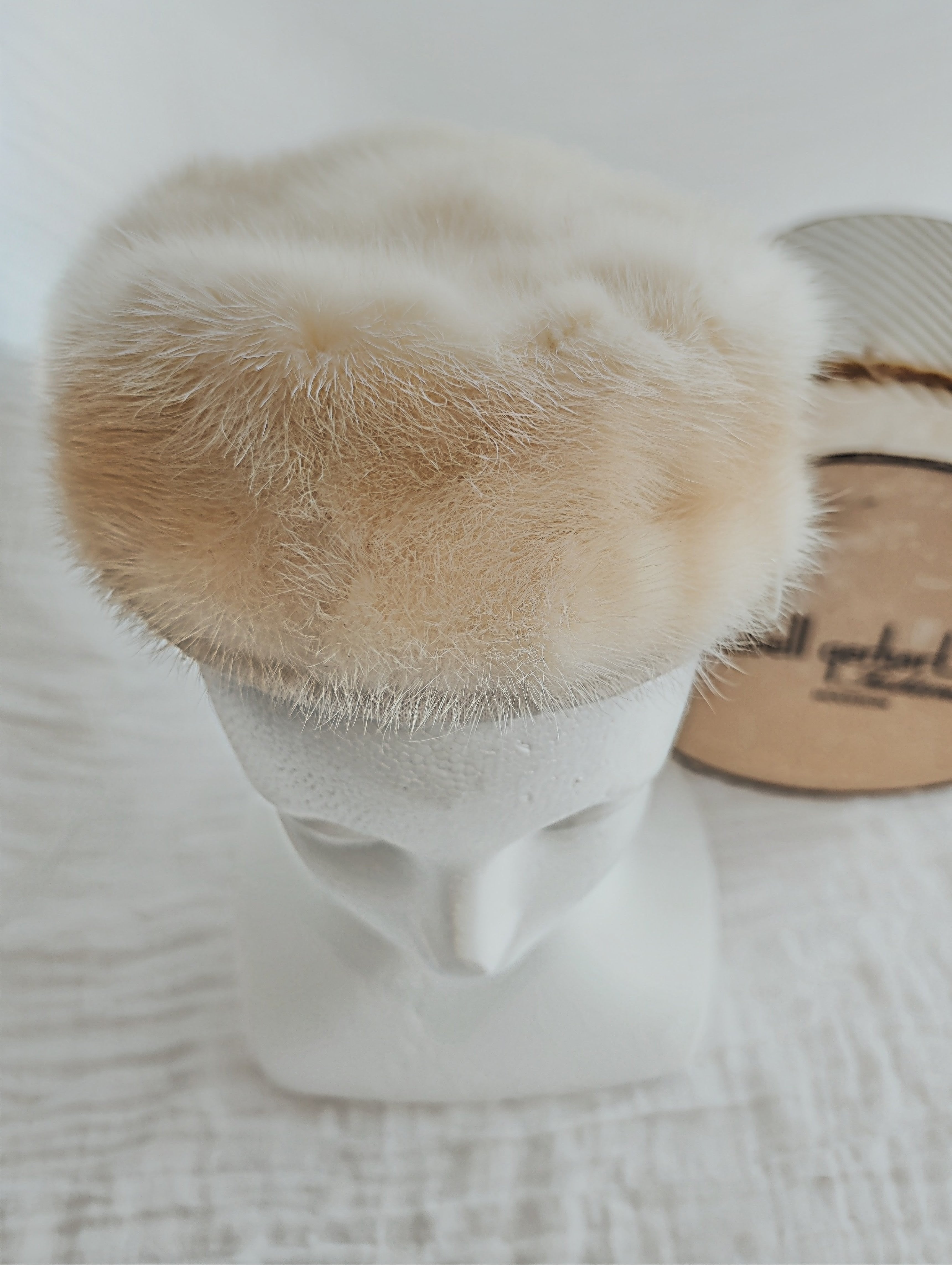 Vintage Honey Mink Pill Box Hat