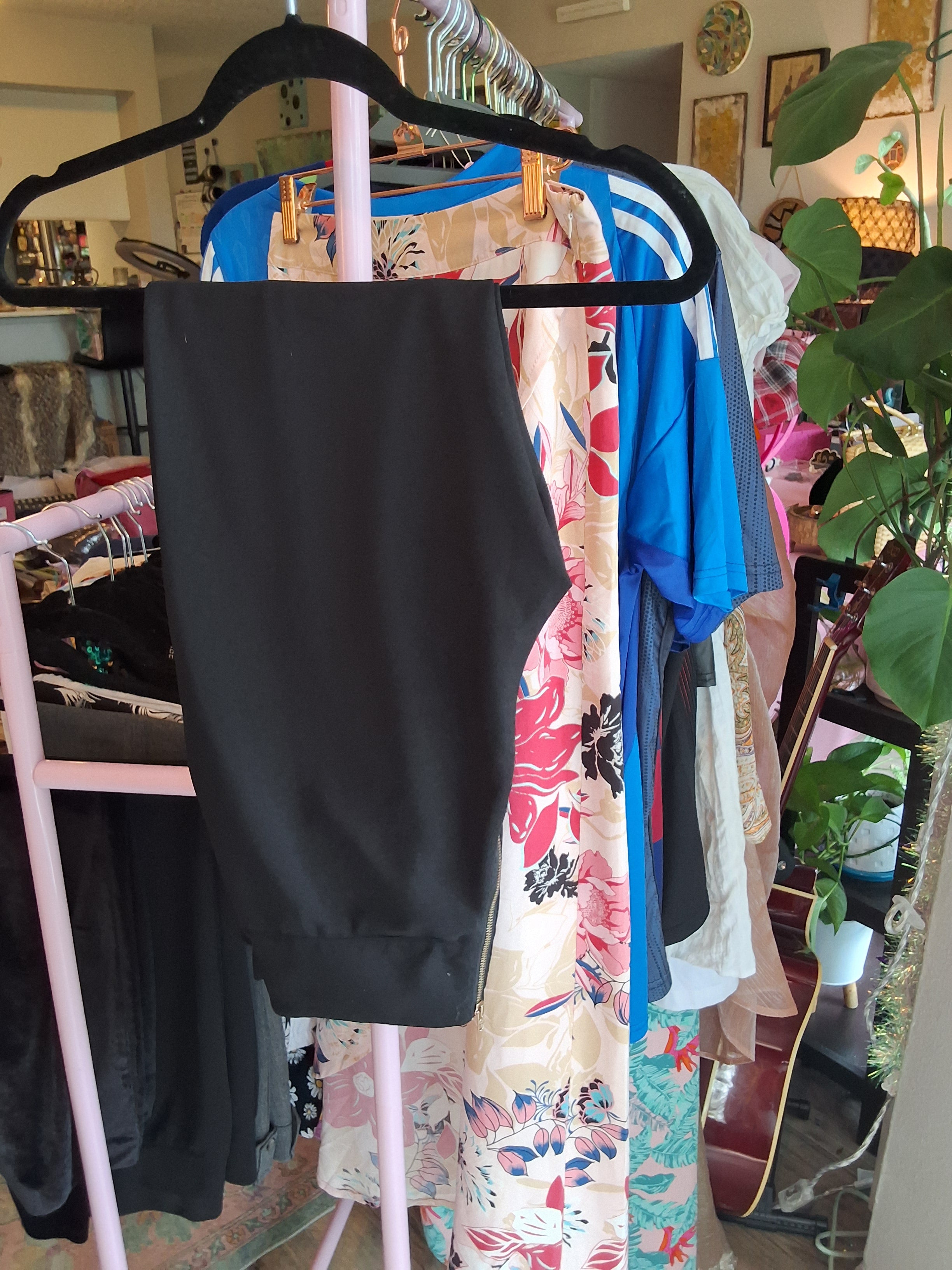 Black Pant with Gold Zipper