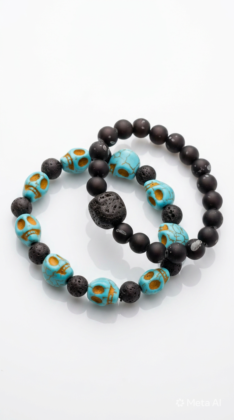 Turquoise Skull & Lava Rock