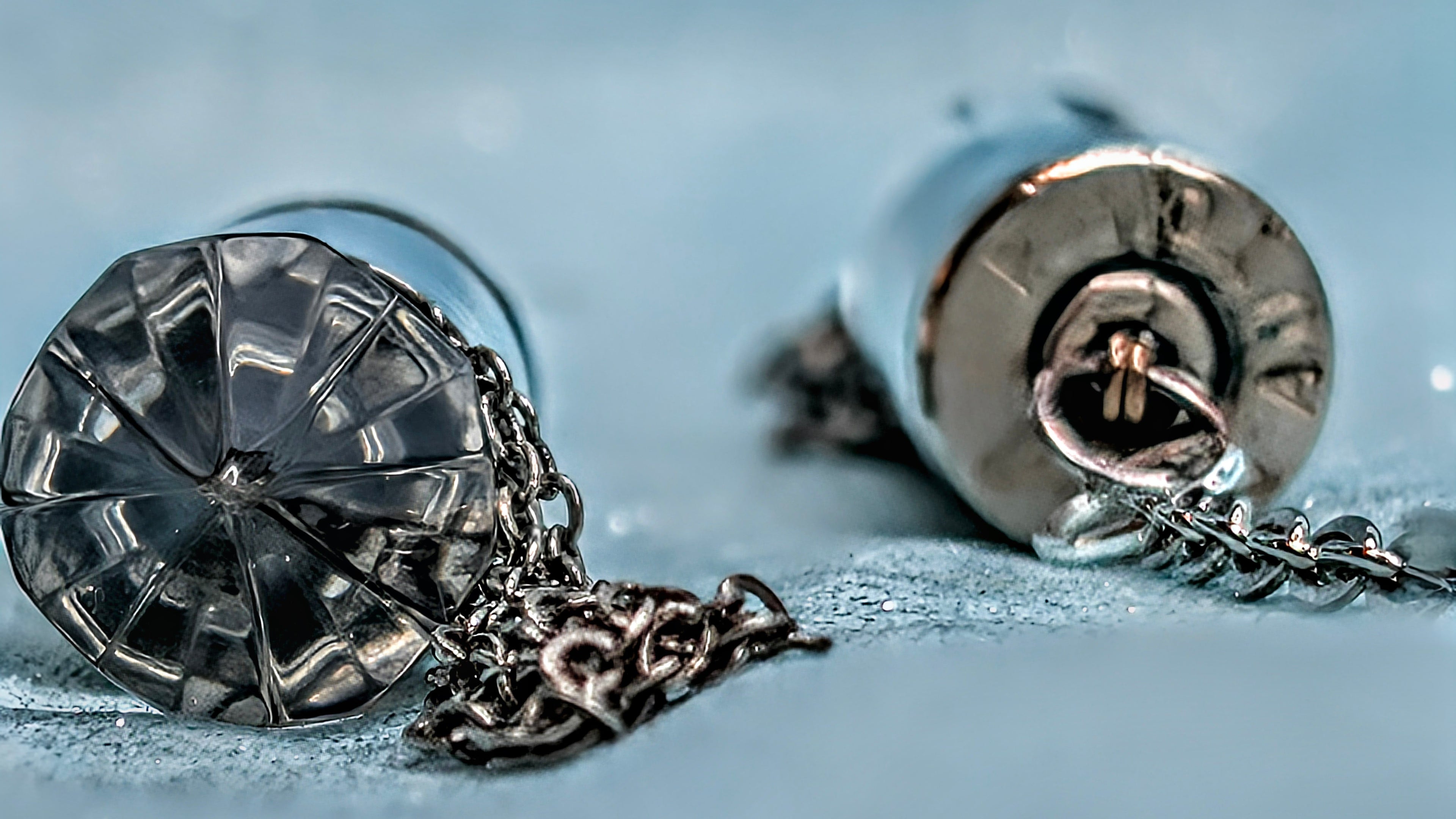 Silver Chandelier Bullet Earings