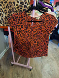 Red Leopard T-Shirt Blouse