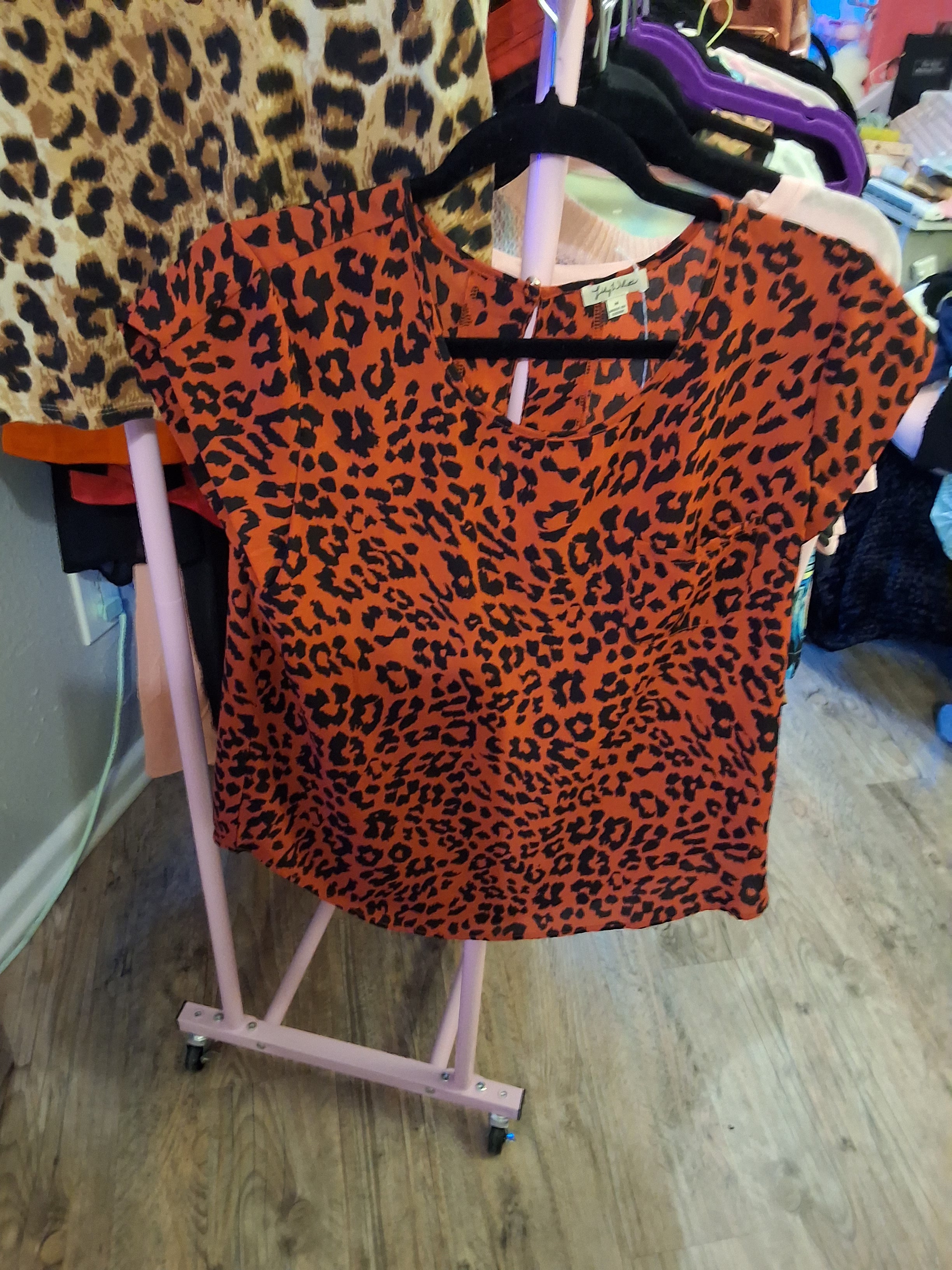 Red Leopard T-Shirt Blouse