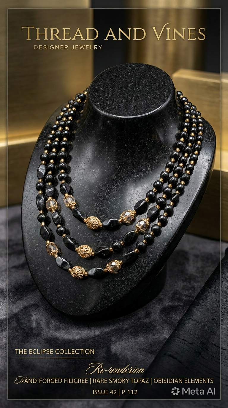 Multi-layered Obsidian Necklace