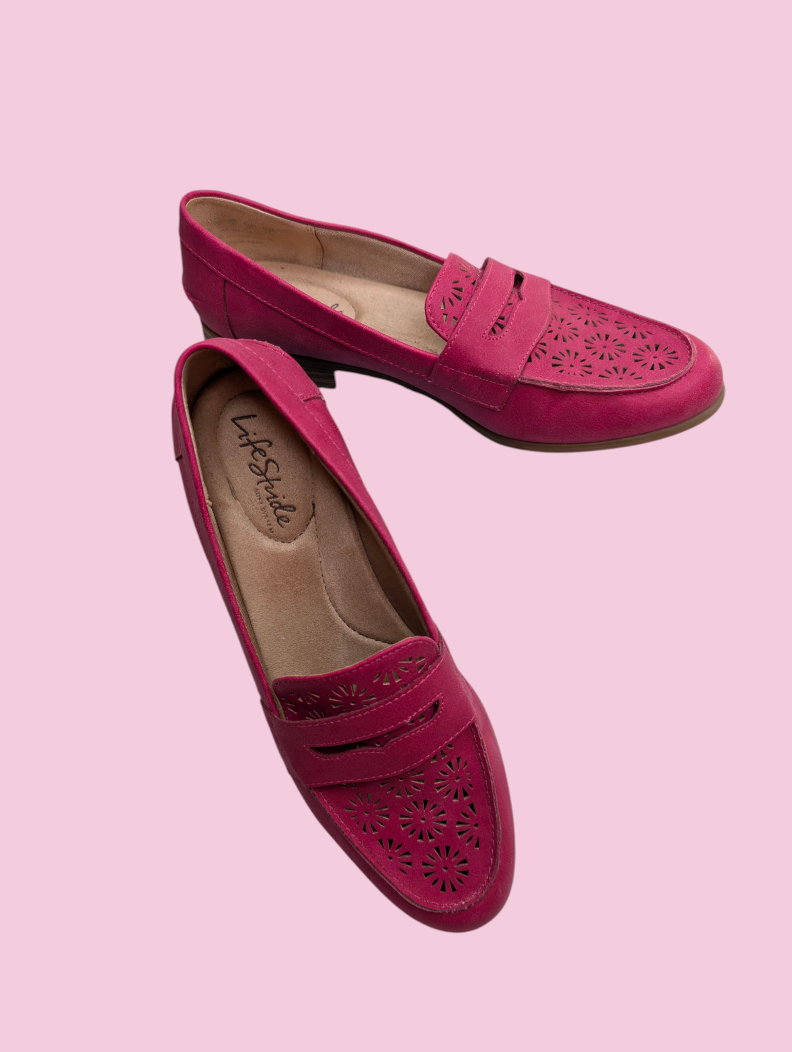 Pink Suede Loafers