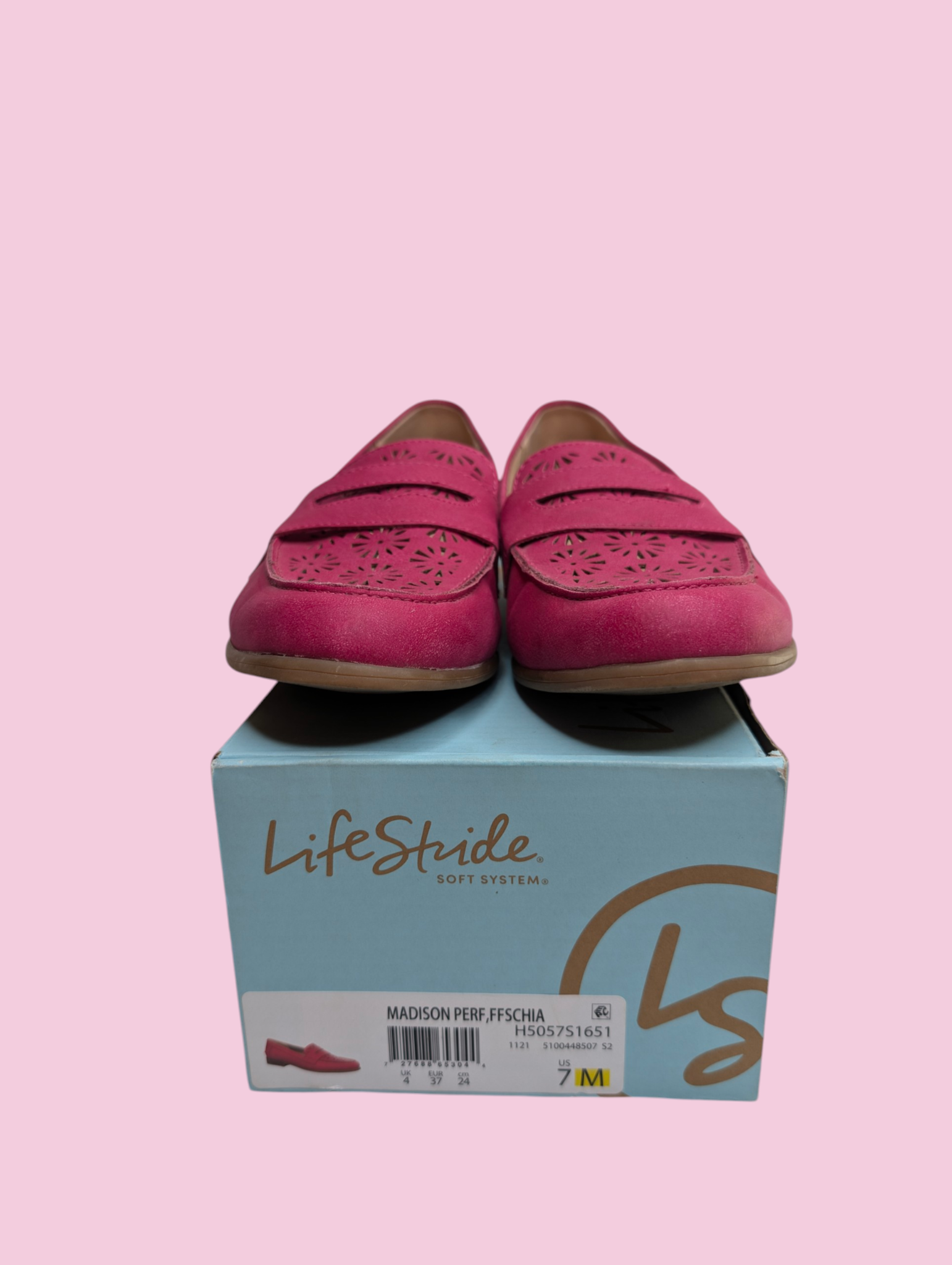 Pink Suede Loafers