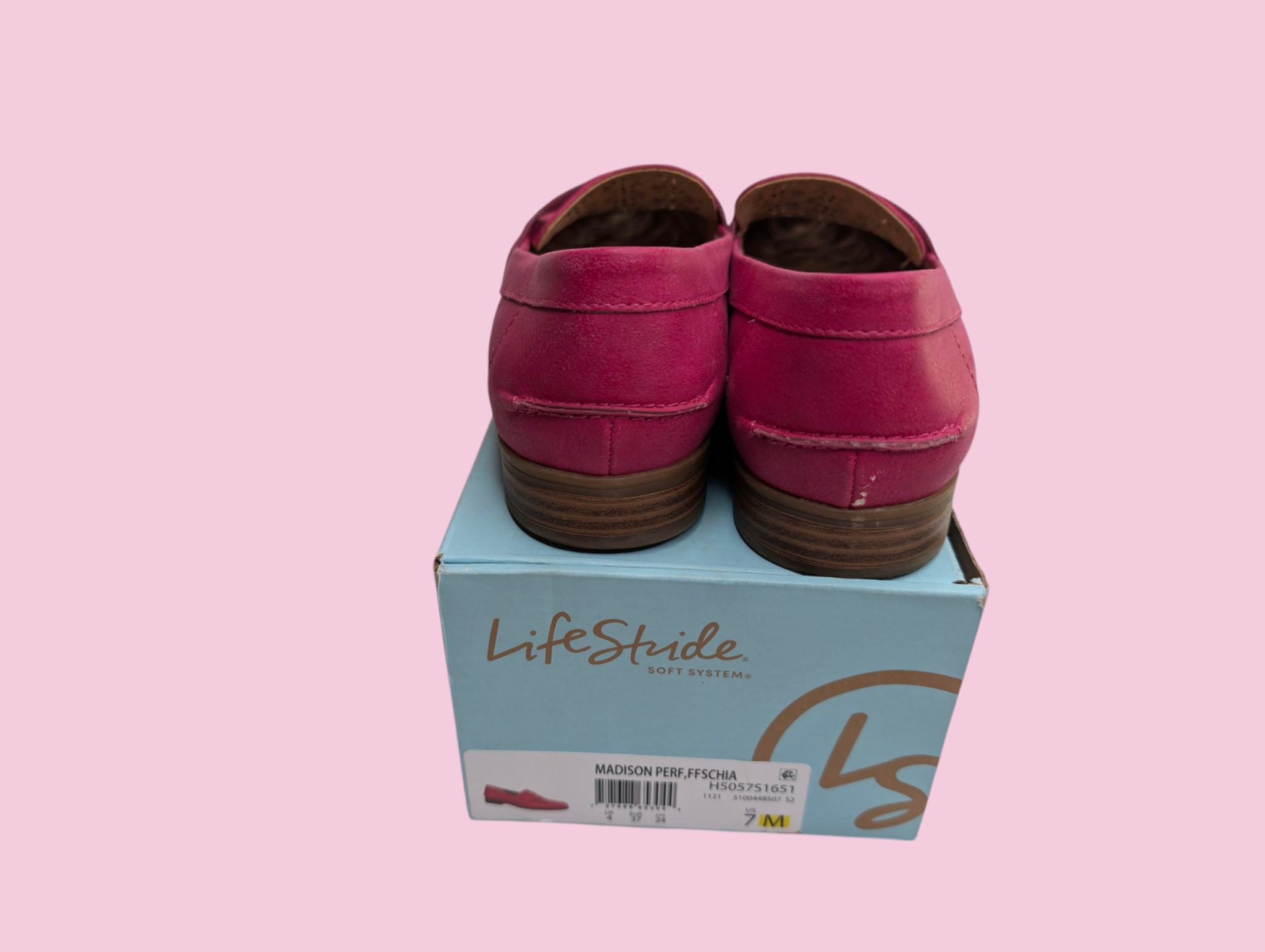Pink Suede Loafers
